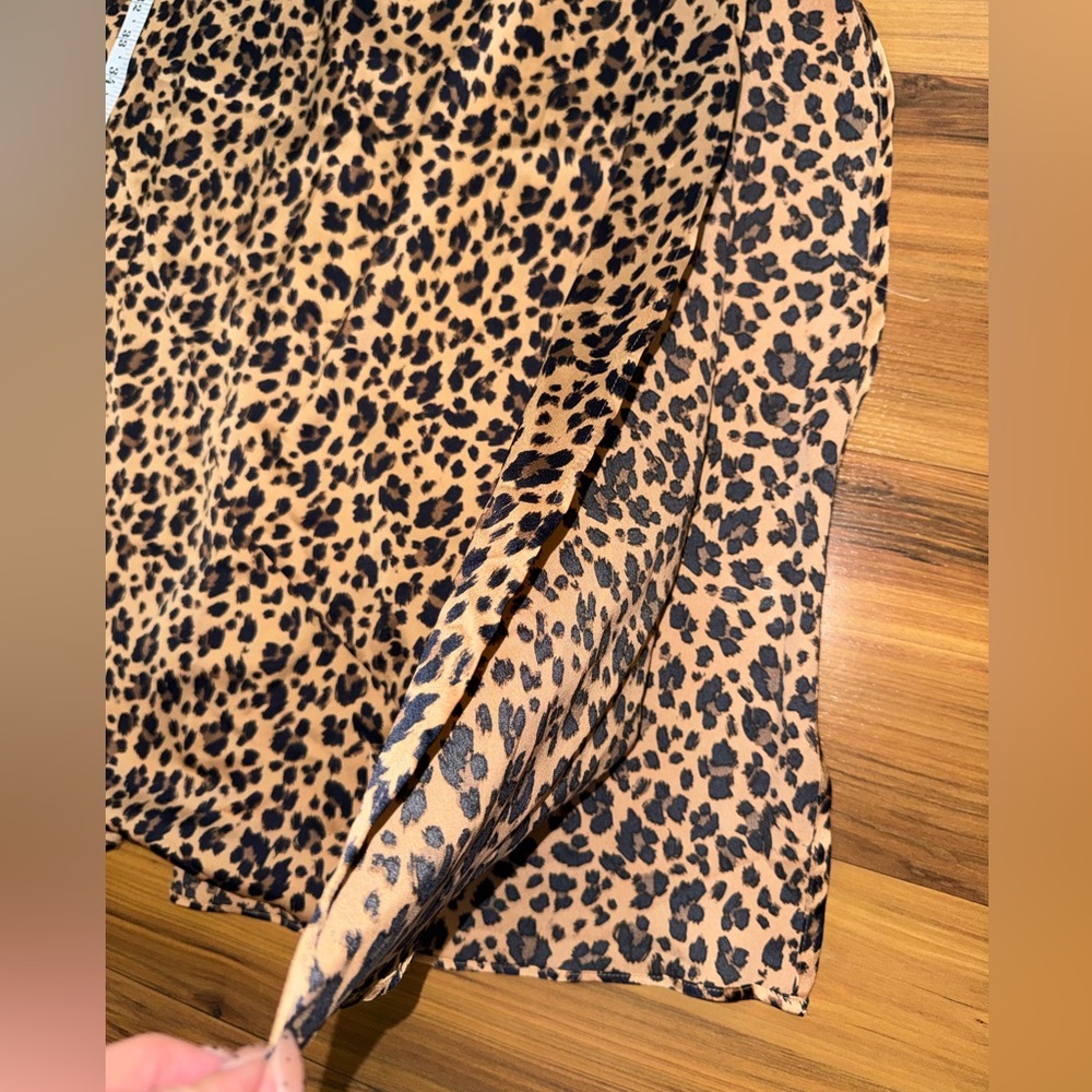NWT Adore Me Leopard Slip Dress Mob Wife Bombshell Satin Animal Print Maxi - Picture 5 of 9